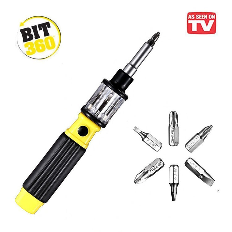 guangzhou factory cheap wholesale as seen on tv rotary replacement multi-function 6 in 1 screwdriver